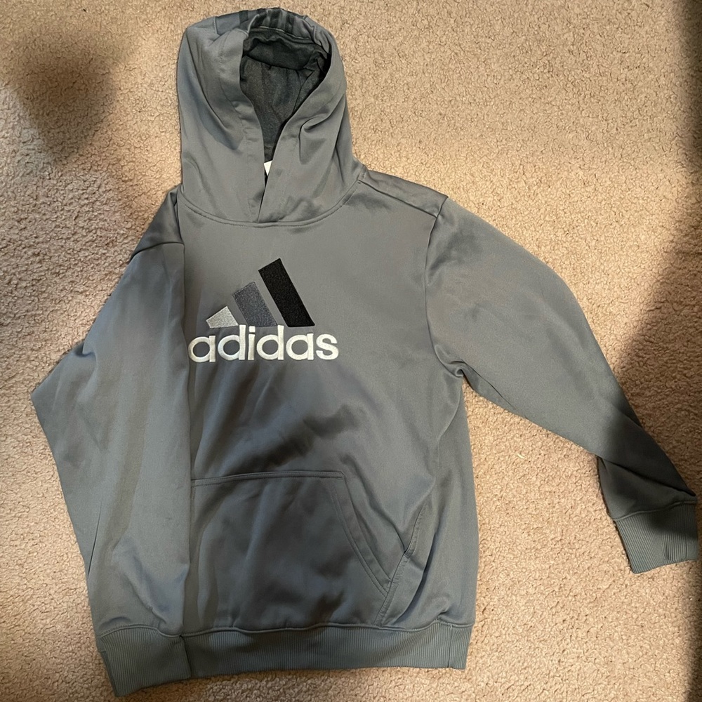 Men's Grey ADIDAS BOS Sweatshirt Hoodie Size Small